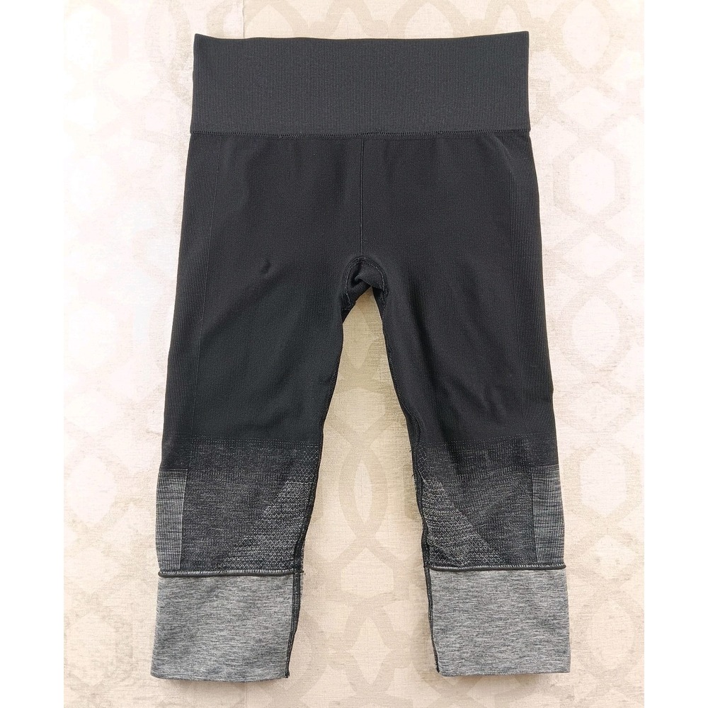 Lululemon Seamlessly Street Crop Leggings Cadet Womens 6 Black Gray‎ Stretch